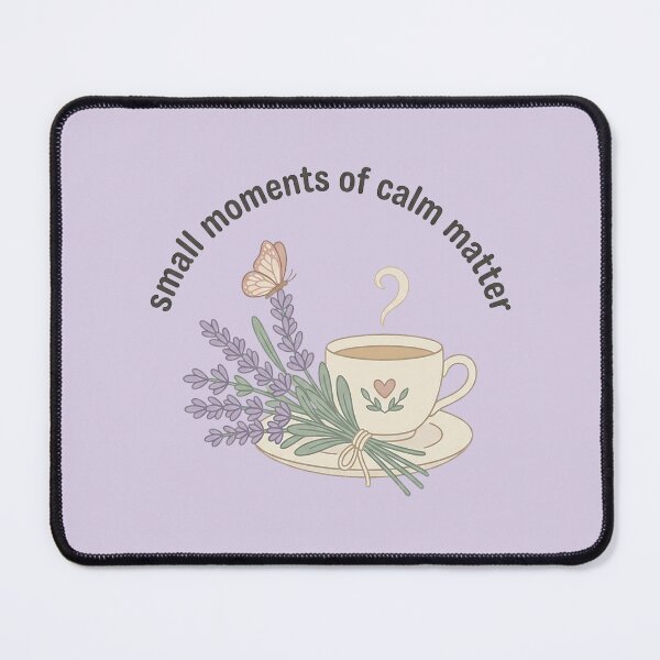 Item preview, Small Moments Of Calm Matter Sticker | Lavender Teacup Butterfly Mental Health Self Care Quote Art designed and sold by cannsuh.