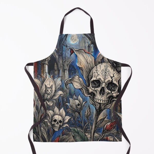 Item preview, Gothic Cathedral Skull Lilies Butterfly Kitten Rabbit designed and sold by LujziWorld.