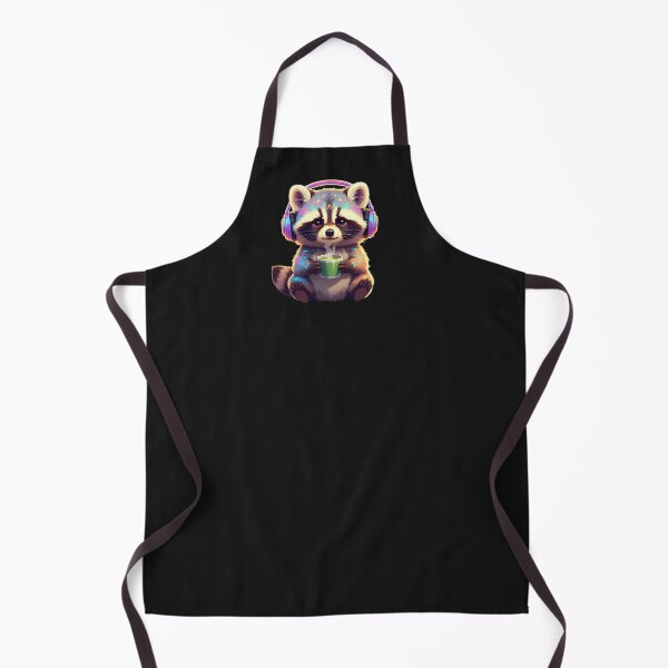 Item preview, Cozy Lofi Neon Raccoon Takes a Coffee Break – Cyber Chill Vibes designed and sold by design-rebell.