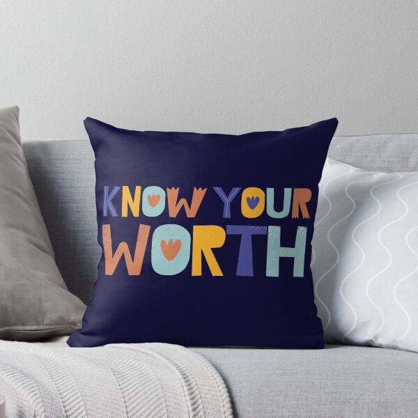 Item preview, Know Your Worth Colorful Inspirational Typography designed and sold by Rush2Buy.