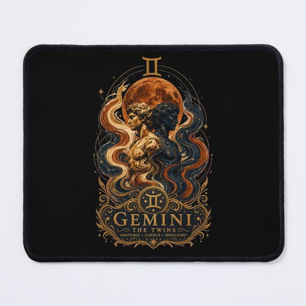 Item preview, Gemini Zodiac The Twins Mystical Blood Moon Design | Adaptable Curious Intelligent Astrology T-Shirt & Sticker designed and sold by Cary-s.