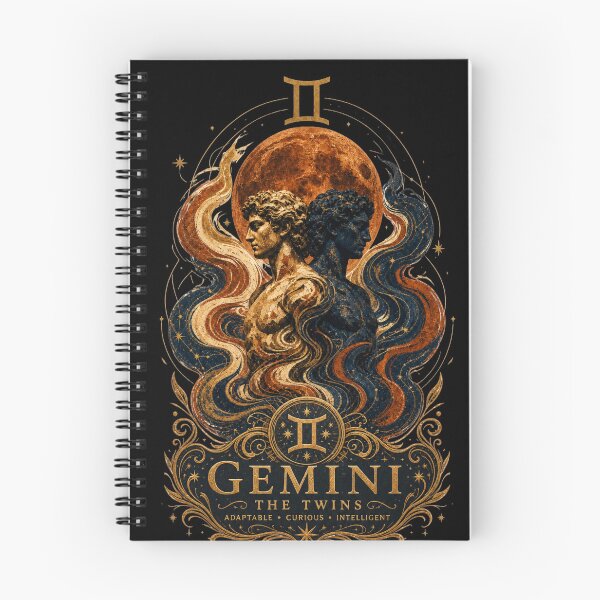 Item preview, Gemini Zodiac The Twins Mystical Blood Moon Design | Adaptable Curious Intelligent Astrology T-Shirt & Sticker designed and sold by Cary-s.
