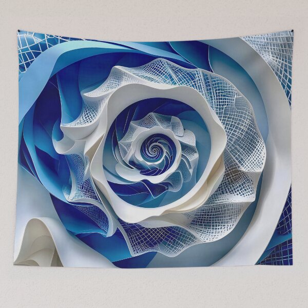 Item preview, Intricate Blue and White Spiral  designed and sold by Vicky Brago-Mitchell®.