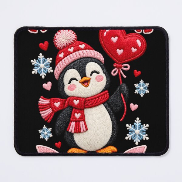 Item preview, My Forever Valentine – Cute Embroidered Penguin designed and sold by Ajdaprint.