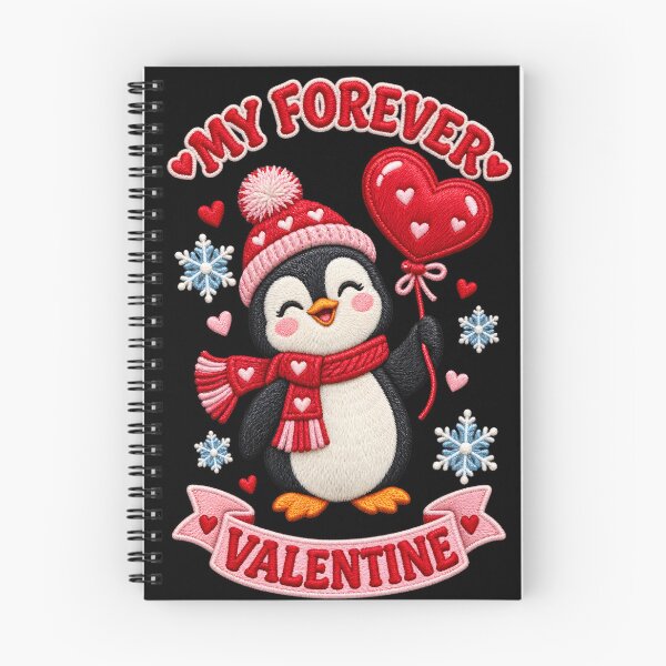 Item preview, My Forever Valentine – Cute Embroidered Penguin designed and sold by Ajdaprint.
