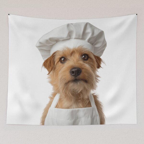 Item preview, Norfolk Terrier Chef Dog Funny Cooking Apron Hat Cute Pet Portrait designed and sold by LazyOwlStore.
