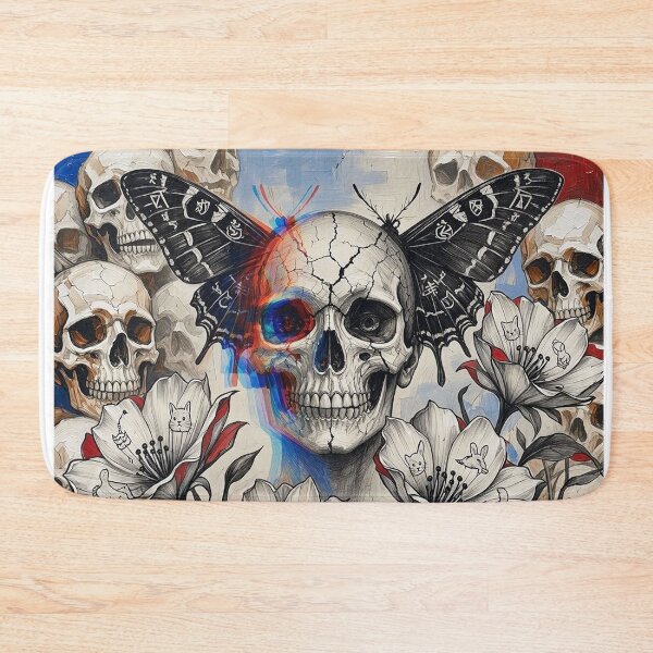 Item preview, Anaglyph Butterfly Skull Botanical Cats Rabbits Wall Art designed and sold by LujziWorld.