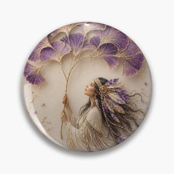 Item preview, Woman with Purple Ginkgo Fan designed and sold by aurelixagency.