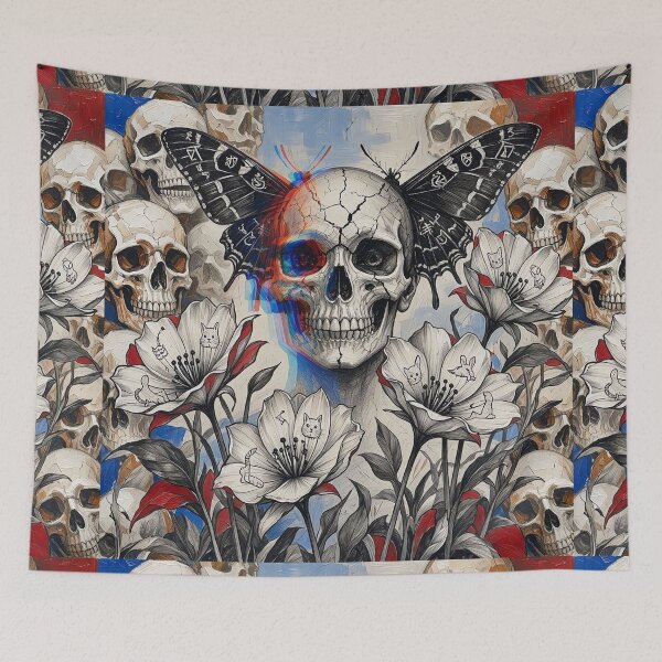 Item preview, Anaglyph Butterfly Skull Botanical Cats Rabbits Wall Art designed and sold by LujziWorld.