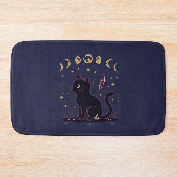 Item preview, Mystical Black Cat Moon Phases Sticker | Celestial Witchy Crystal Stars Aesthetic Illustration Art designed and sold by cannsuh.
