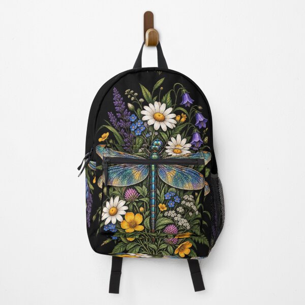Item preview, Dragonfly Botanical Wildflower Garden Nature Art designed and sold by JKDJ.