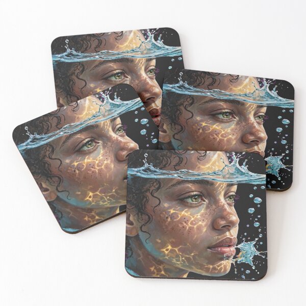 Item preview, Golden Caustics - Underwater Portrait Transparent Background designed and sold by Surviving Monday Club.