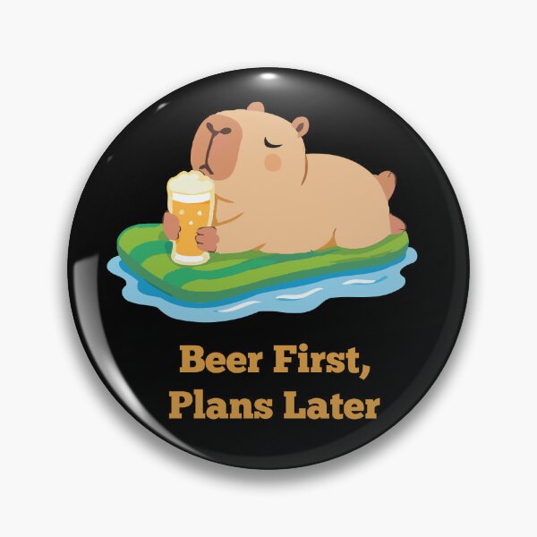 Item preview, Capybara Brewday: Beer First, Pool Chill designed and sold by RedStreamStudio.