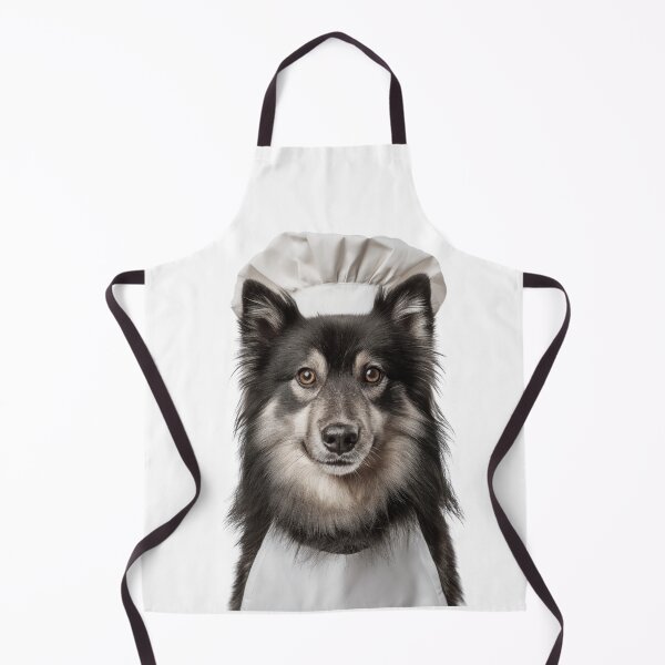 Item preview, Finnish Lapphund Chef Dog Funny Cooking Apron Hat Cute Pet Portrait designed and sold by LazyOwlStore.