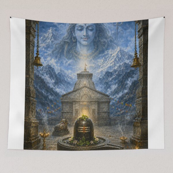 Item preview, 12 Jyotirlinga Series Kedarnath Jyotirlinga with Lord Mahadev – Himalayan Shiva Devotional Art designed and sold by Homyar.