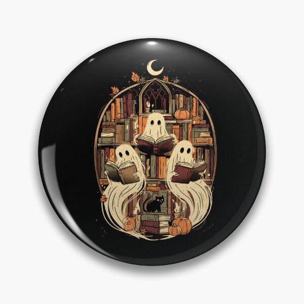Item preview, Halloween Bookish Cozy Autumn Funny Ghosts Books Collection designed and sold by DarkRelicStudio.