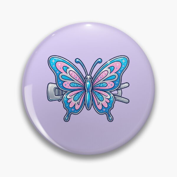 Item preview, Y2K Butterfly Hair Clip Sticker | Glittery Blue Pink Sparkly 2000s Nostalgia Aesthetic Art designed and sold by cannsuh.