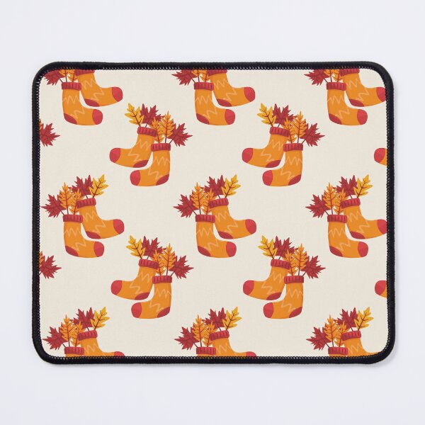 Item preview, Autumn Orange Brown Socks and Leaves Seamless Pattern – Cozy Fall Design designed and sold by BigDigital.