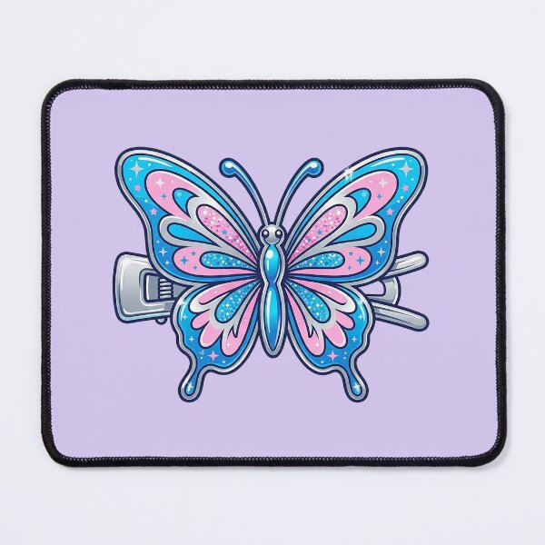 Item preview, Y2K Butterfly Hair Clip Sticker | Glittery Blue Pink Sparkly 2000s Nostalgia Aesthetic Art designed and sold by cannsuh.