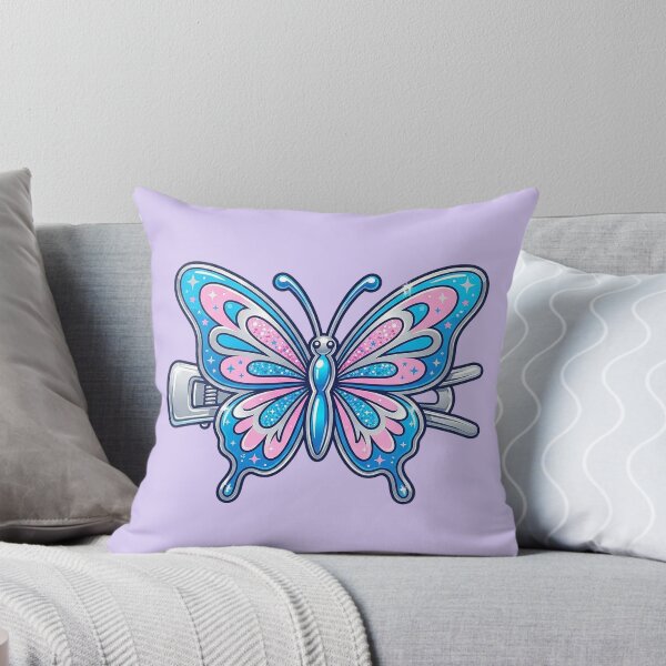 Item preview, Y2K Butterfly Hair Clip Sticker | Glittery Blue Pink Sparkly 2000s Nostalgia Aesthetic Art designed and sold by cannsuh.