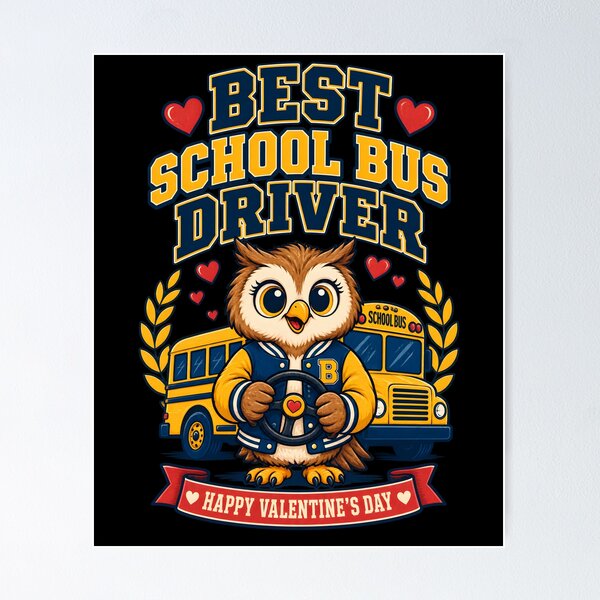 Item preview, Best School Bus Driver – Cute Owl Valentine Appreciation designed and sold by Ajdaprint.