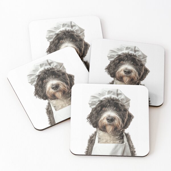 Item preview, Barbet Chef Dog Funny Cooking Apron Hat Cute Pet Portrait designed and sold by LazyOwlStore.