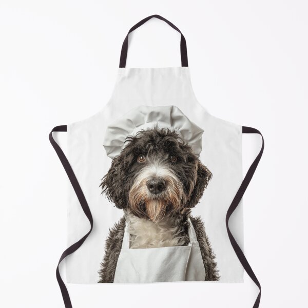 Item preview, Barbet Chef Dog Funny Cooking Apron Hat Cute Pet Portrait designed and sold by LazyOwlStore.