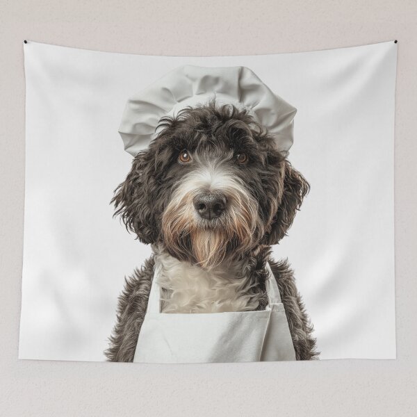 Item preview, Barbet Chef Dog Funny Cooking Apron Hat Cute Pet Portrait designed and sold by LazyOwlStore.