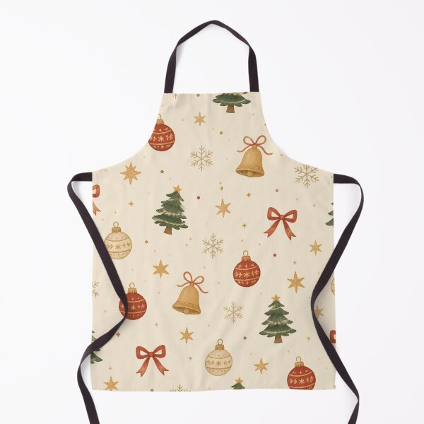 Item preview, Vintage Christmas Watercolor Pattern Holiday Bells and Ornaments designed and sold by QCena.