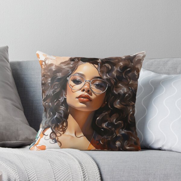 Item preview, Style And Grace - A Fashionable Black Woman Wearing Sunglasses - Black Art - Watercolor Art designed and sold by CastleBySea.