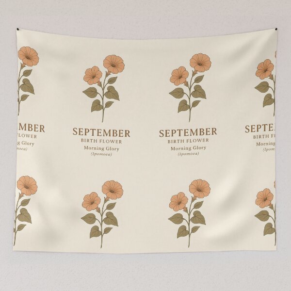 Item preview, September Morning Glory Birth Flower, Vintage Botanical Floral Wall Art designed and sold by NarjaShop.