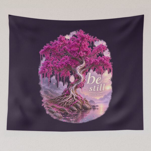 Item preview, Be Still Psalm 46:10 – Pink Blossom Tree Christian Faith Art designed and sold by LakeshoreLegendsAndLight .