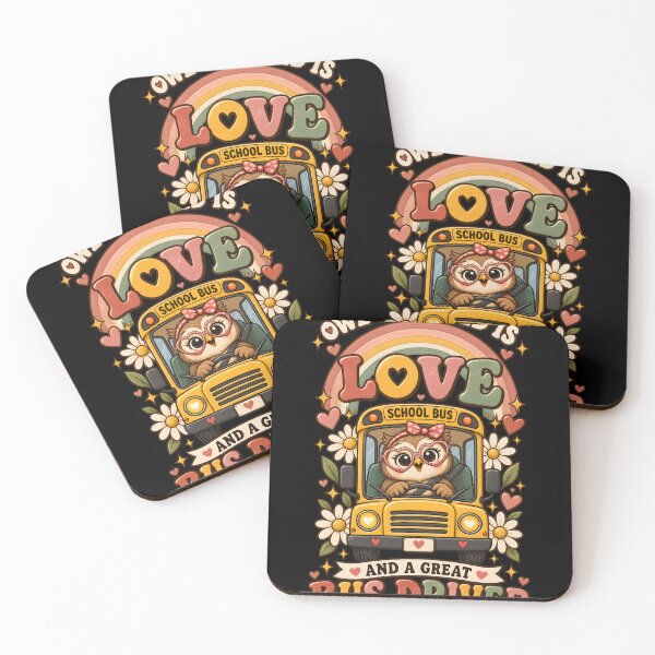 Item preview, Owl You Need Is Love and a Great Bus Driver – Cute School Bus Valentine designed and sold by Ajdaprint.