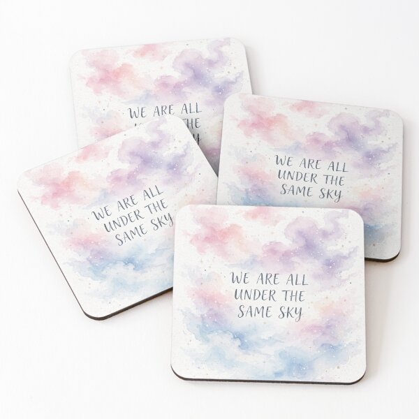 Item preview, We Are All Under The Same Sky - Pastel Watercolor Dreamy Sky Art designed and sold by PrettyCrypt.