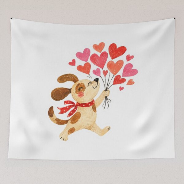 Item preview, Dog With Heart Balloons designed and sold by Snurly.