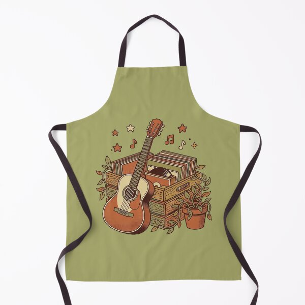 Item preview, Vintage Acoustic Guitar Vinyl Records Sticker | Retro Music Crate Botanical Cottagecore Illustration Art designed and sold by cannsuh.
