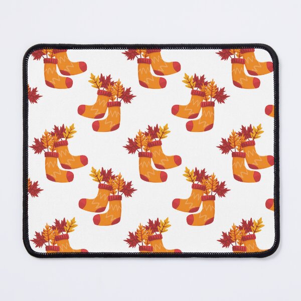 Item preview, Autumn Orange Brown Socks and Leaves Seamless Pattern – Cozy Fall Design designed and sold by BigDigital.