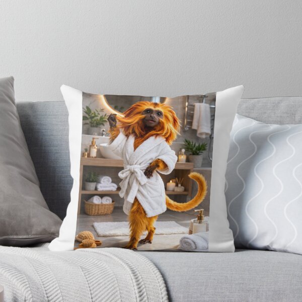 Item preview, Comfy Bathrobe Golden Lion Tamarin designed and sold by Sillytoe.