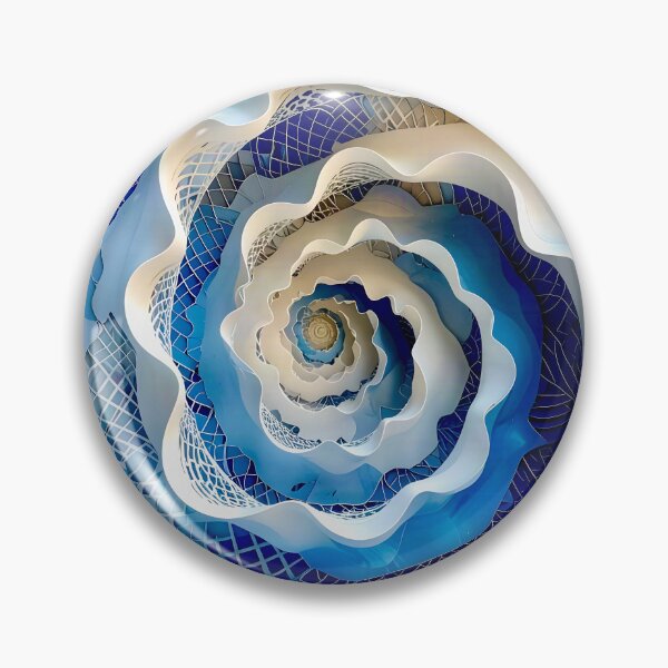 Item preview, Intricate Spiral Pattern in Blue and White  designed and sold by Vicky Brago-Mitchell®.