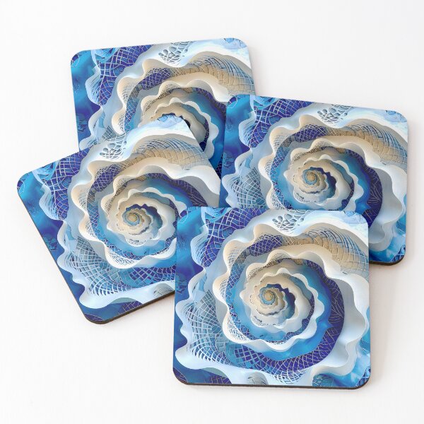 Item preview, Intricate Spiral Pattern in Blue and White  designed and sold by Vicky Brago-Mitchell®.