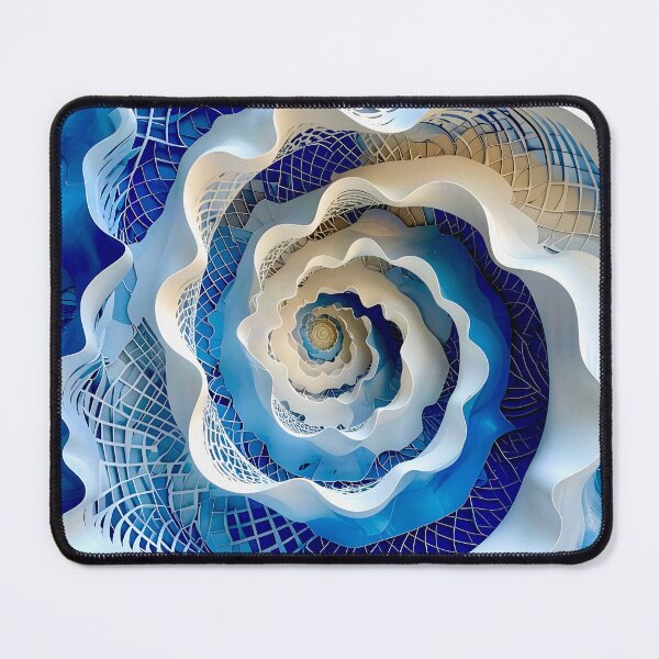 Item preview, Intricate Spiral Pattern in Blue and White  designed and sold by Vicky Brago-Mitchell®.