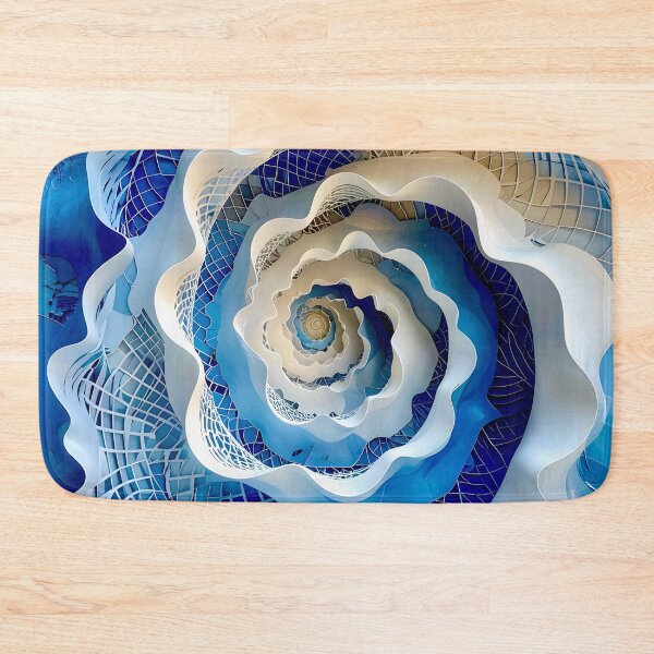 Item preview, Intricate Spiral Pattern in Blue and White  designed and sold by Vicky Brago-Mitchell®.