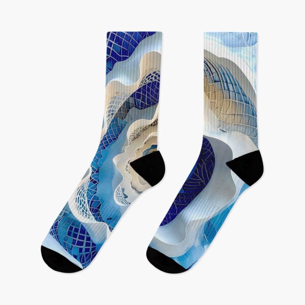 Item preview, Intricate Spiral Pattern in Blue and White  designed and sold by Vicky Brago-Mitchell®.