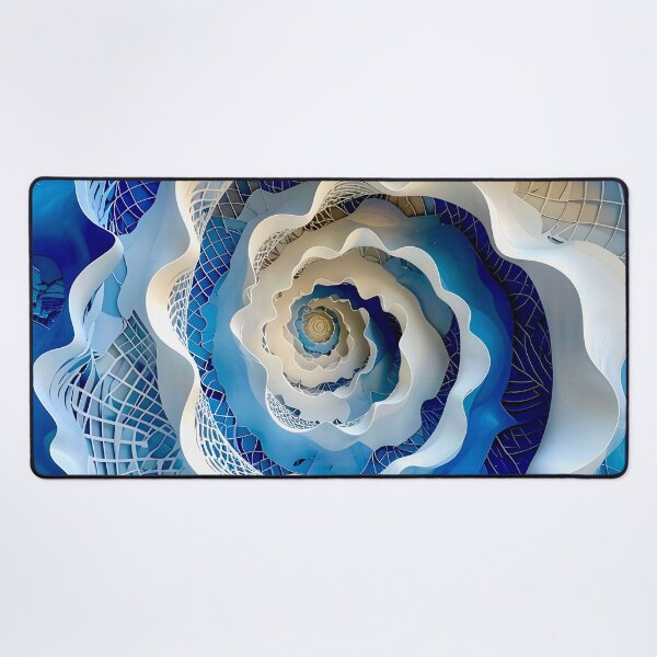 Item preview, Intricate Spiral Pattern in Blue and White designed and sold by Vicky Brago-Mitchell®.