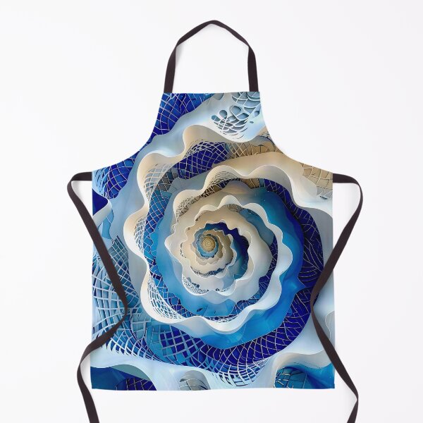 Item preview, Intricate Spiral Pattern in Blue and White designed and sold by Vicky Brago-Mitchell®.