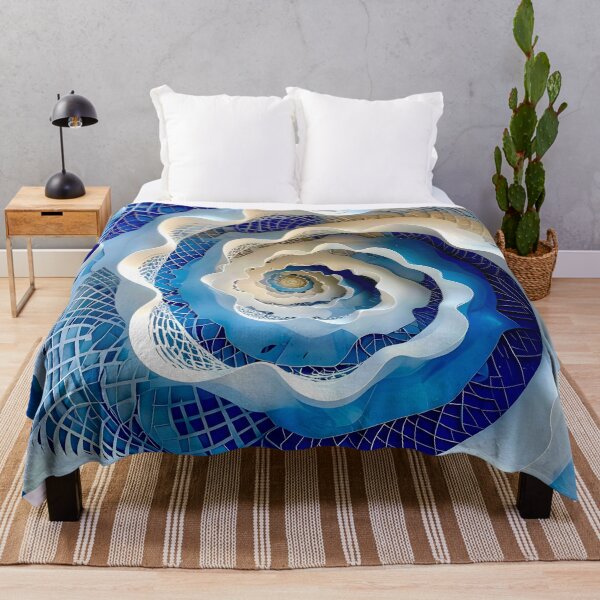 Item preview, Intricate Spiral Pattern in Blue and White designed and sold by Vicky Brago-Mitchell®.