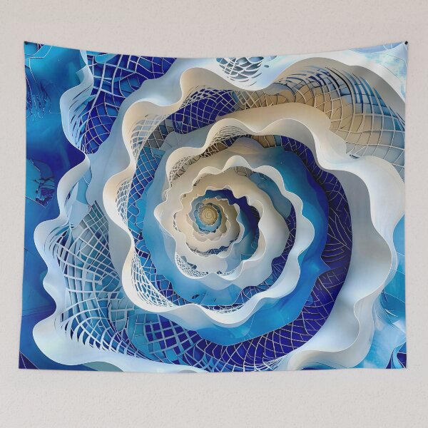 Item preview, Intricate Spiral Pattern in Blue and White  designed and sold by Vicky Brago-Mitchell®.
