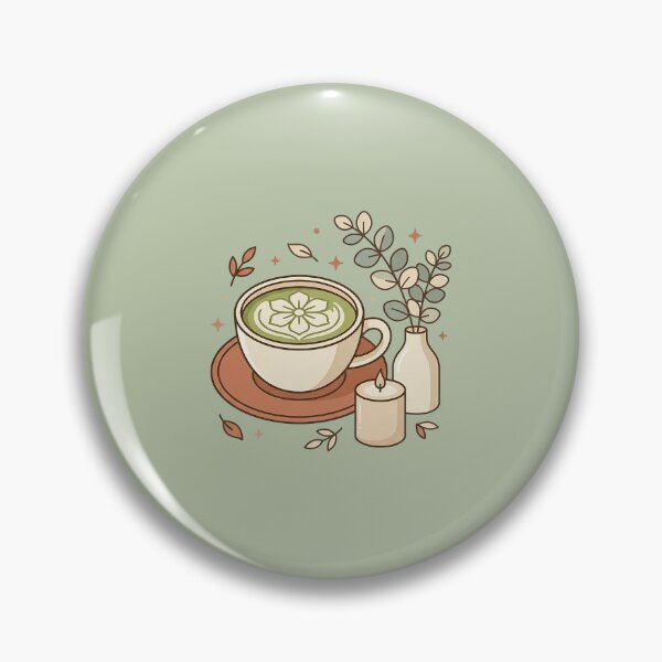 Item preview, Matcha Latte Art Sticker | Cozy Cafe Candle Eucalyptus Aesthetic Illustration Art designed and sold by cannsuh.