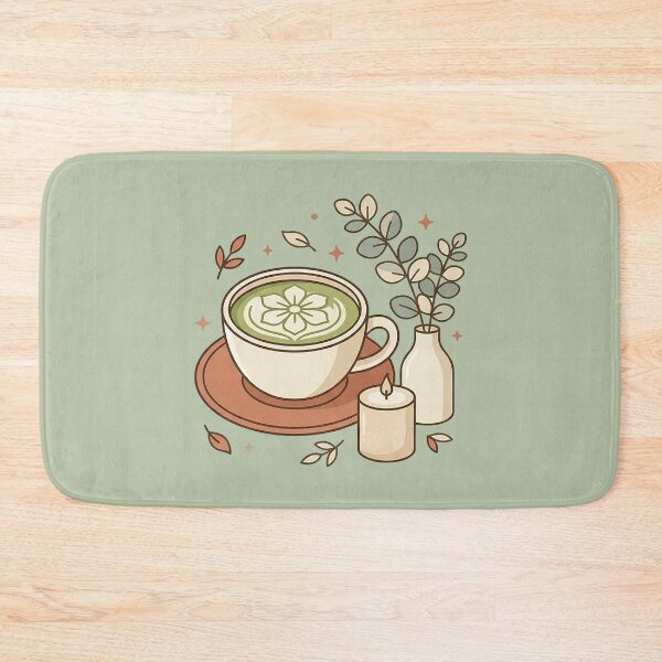Item preview, Matcha Latte Art Sticker | Cozy Cafe Candle Eucalyptus Aesthetic Illustration Art designed and sold by cannsuh.