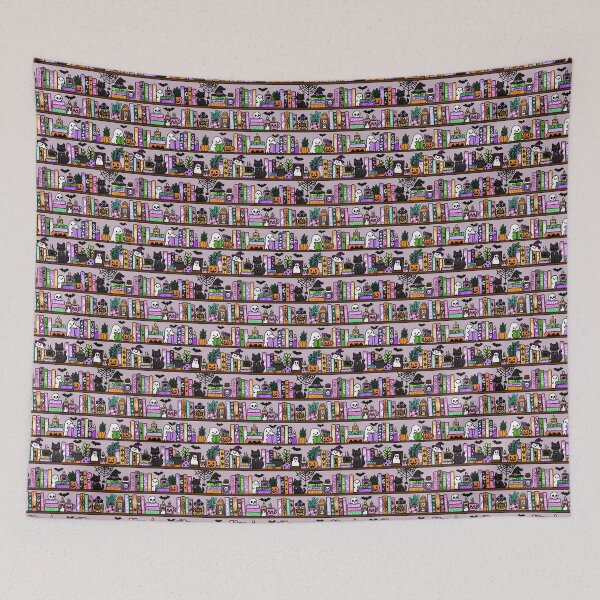 Item preview, Haunted Library Halloween Bookshelf Ghost Reading Pattern designed and sold by CI Creative Design LLC.